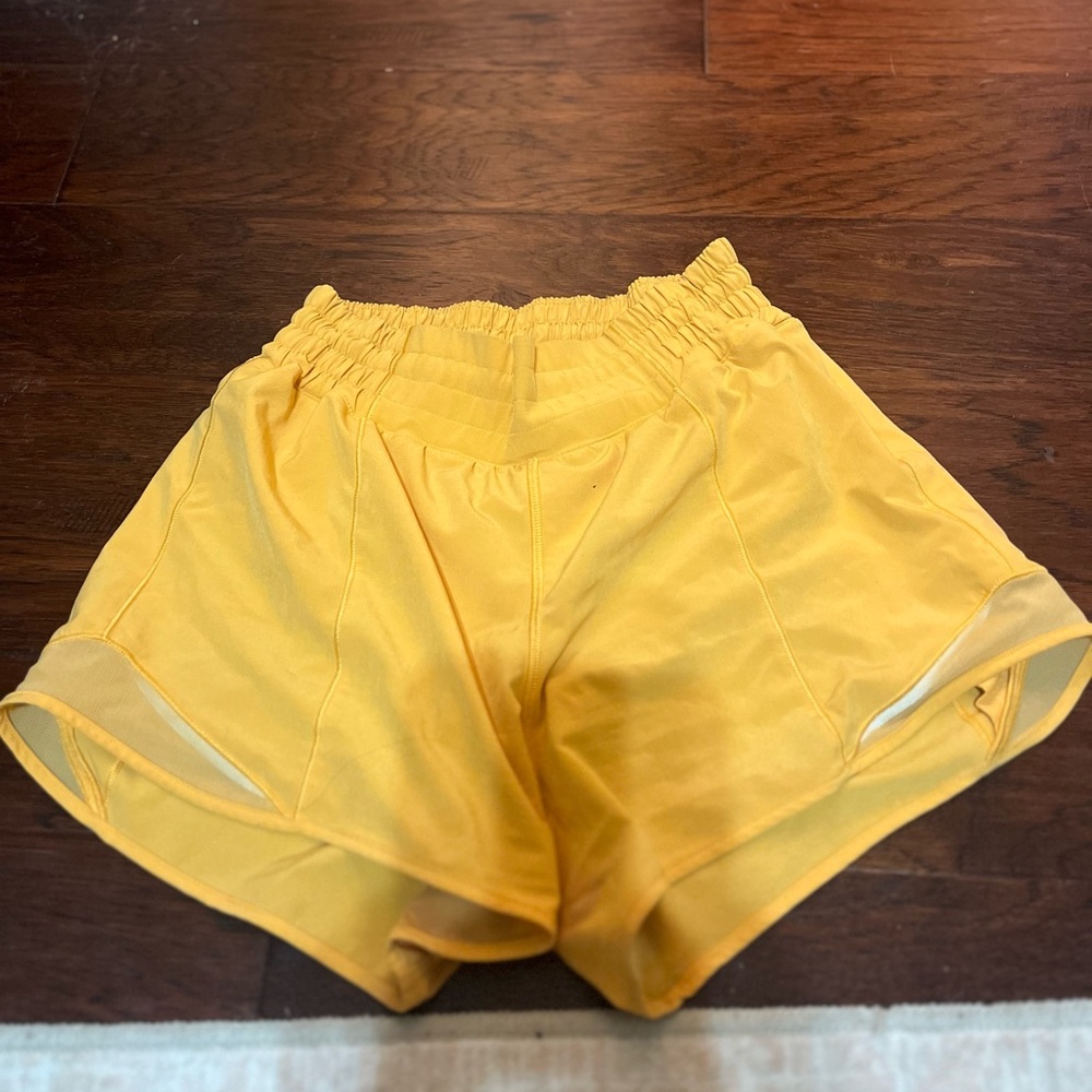Yellow Lululemon shorts